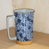 Mug en grès - Fleurs Bleues et Blanches 40cl