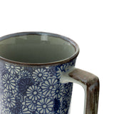 Mug en grès - Fleurs Bleues et Blanches 40cl