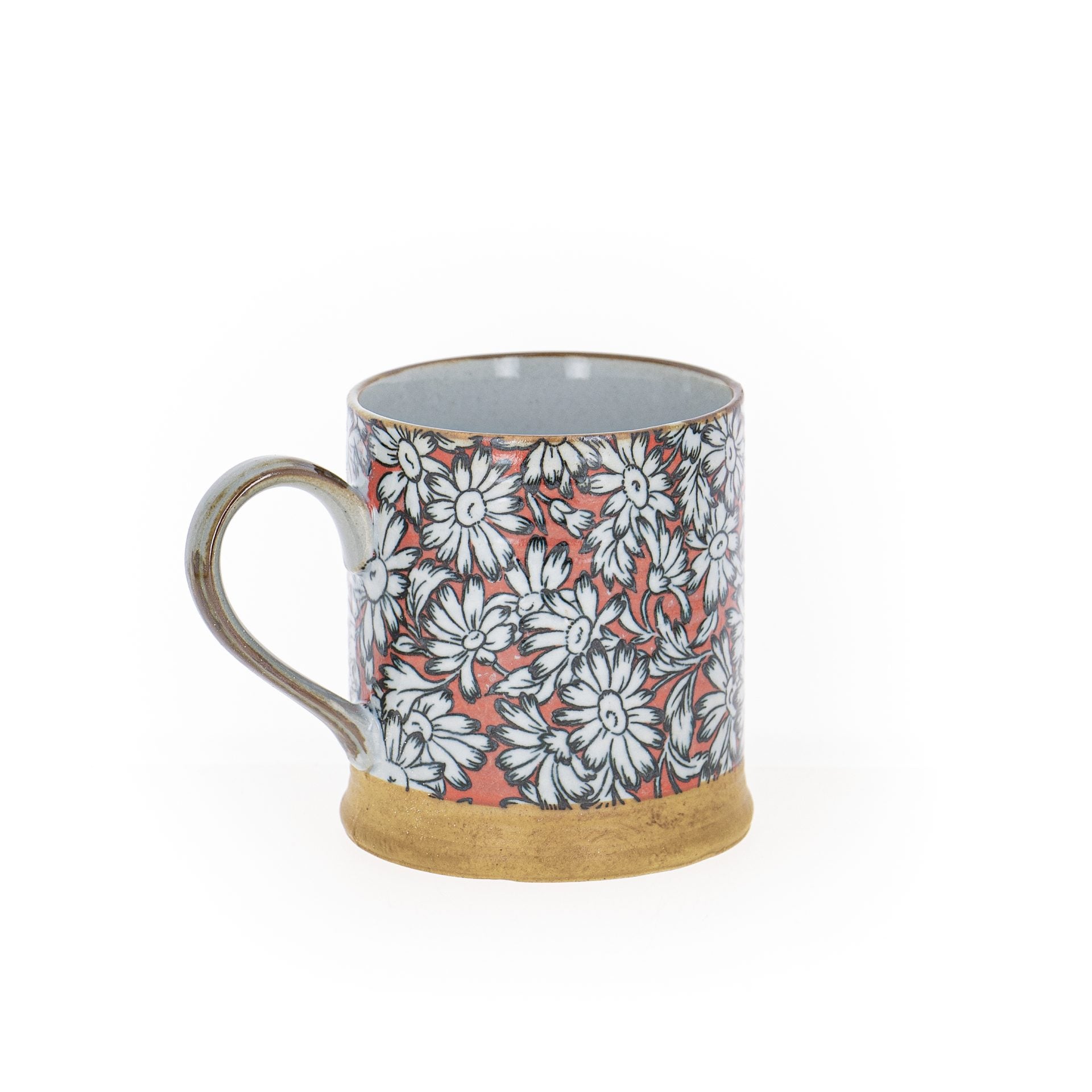 Mug en grès - Marguerites Rouges 30cl