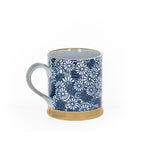 Mug en grès - Fleurs Bleues et Blanches 30cl