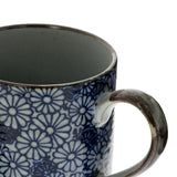 Mug en grès - Fleurs Bleues et Blanches 30cl