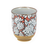 Tasse à thé en grès - Marguerites Rouges 15cl