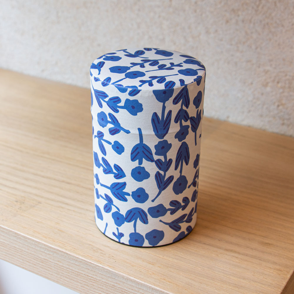Boite Washi fleurs bleues