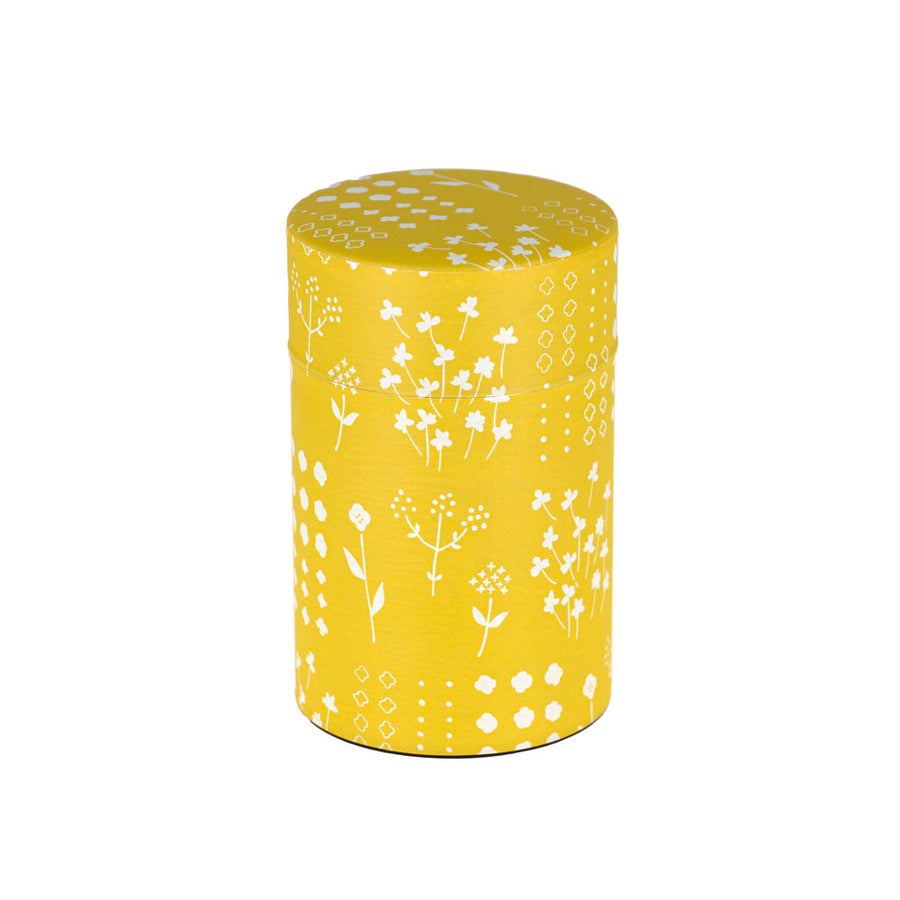 Boite Washi jaune fleurie